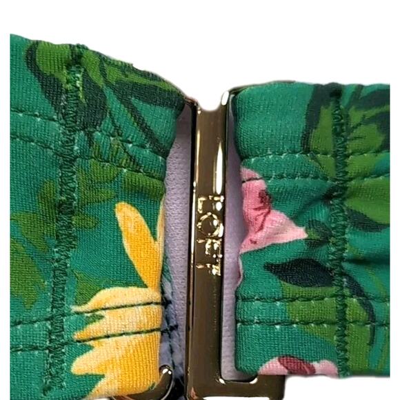 LOFT Swim Bikini Size XXL Green Floral Bandeau Top High-Waisted Bottom NEW NWT - Picture 6 of 16